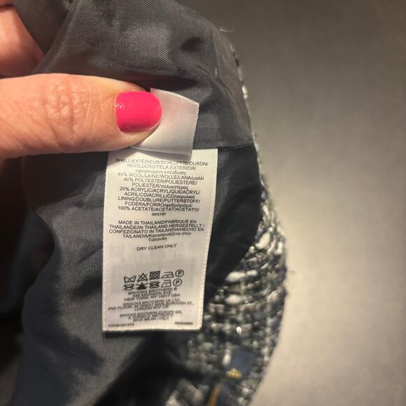 Brooks Brothers Wool Tweed Pleated Skirt Blue Green Mini Size 12 - Picture 7 of 8